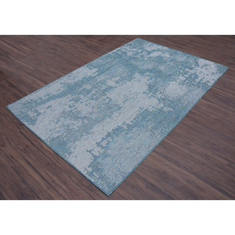 17 Stories Abstract Blue/Gray Area Rug Wayfair
